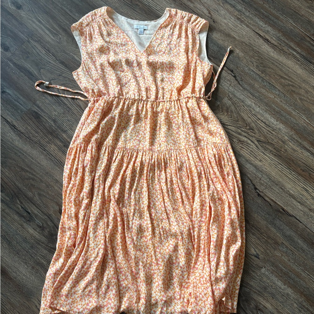 Nordstrom Peach Floral Midi Dress